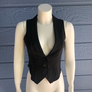 Pinstripe & Lace Vest with Silk Tie